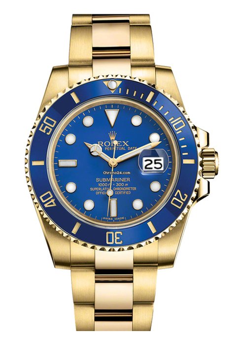 Rolex Submariner Replica Gold/Blue